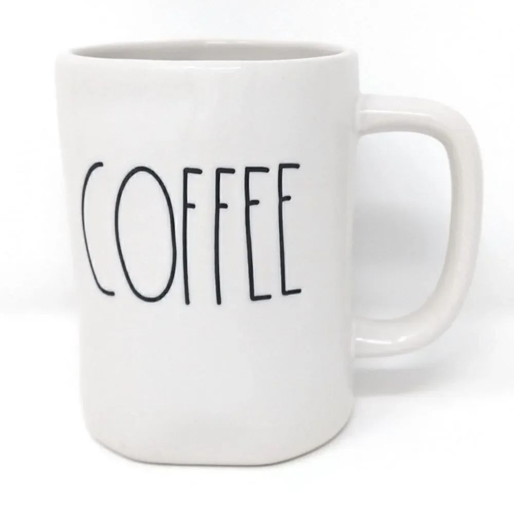 Rae Dunn White Black COFFEE Signature Ceramic 16 oz Mug